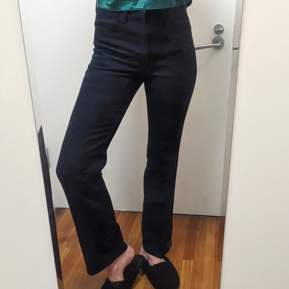 Vintage 70's or 80's Wrangler, Dark Navy, Polyester, Bootcut, Pants